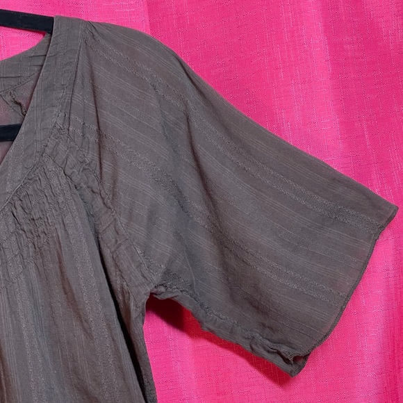 DAYTRIP BROWN BOHO SCOOP NECK BLOUSE SIZE M - Picture 6 of 13